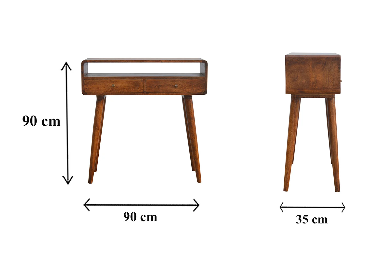 Table Console Courbée en Châtaignier