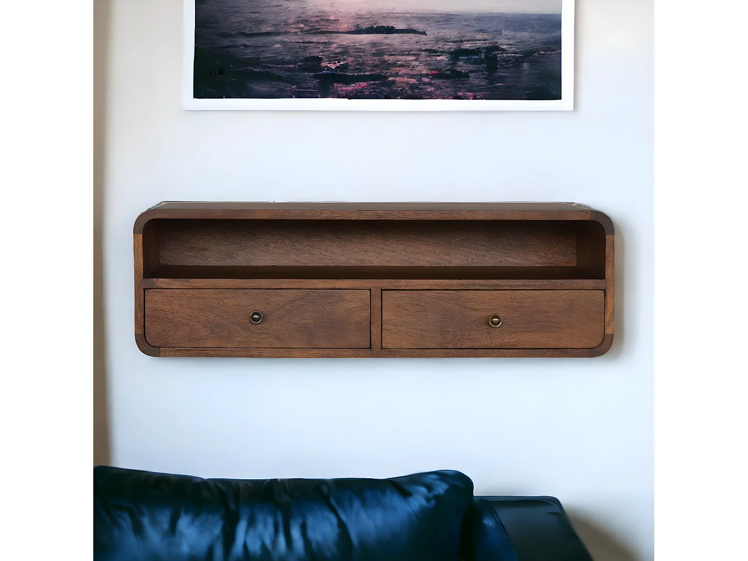 Console Ouverte Flottante en Châtaignier.