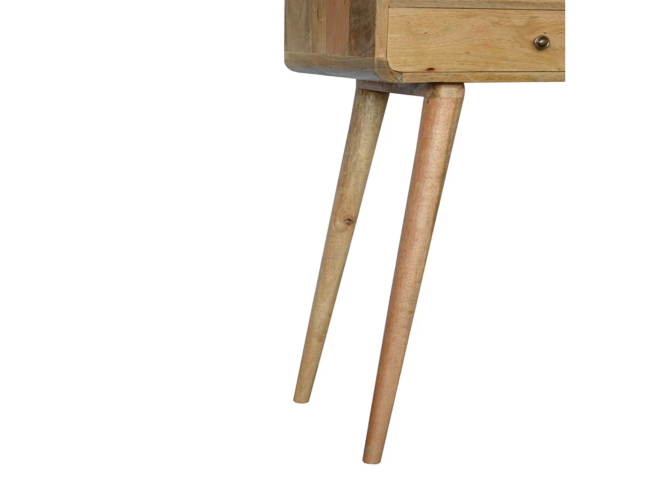 Artisan Furniture Dębowa zaokrąglona konsola z otwartym slotem, salon lub przedpokój