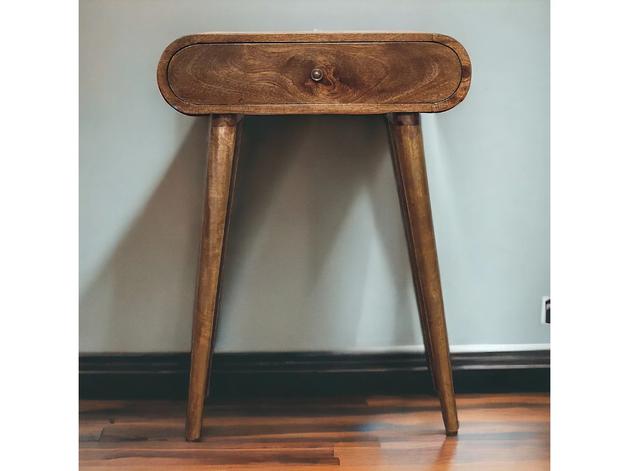 Artisan Furniture Mini szara konsola London z litego drewna, przedpokój lub wejście