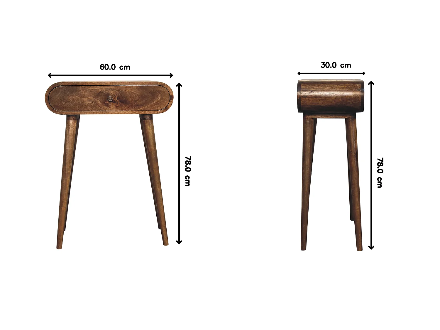 Artisan Furniture Table Console Mini London en Bois Massif, 1 Tiroir, Gris