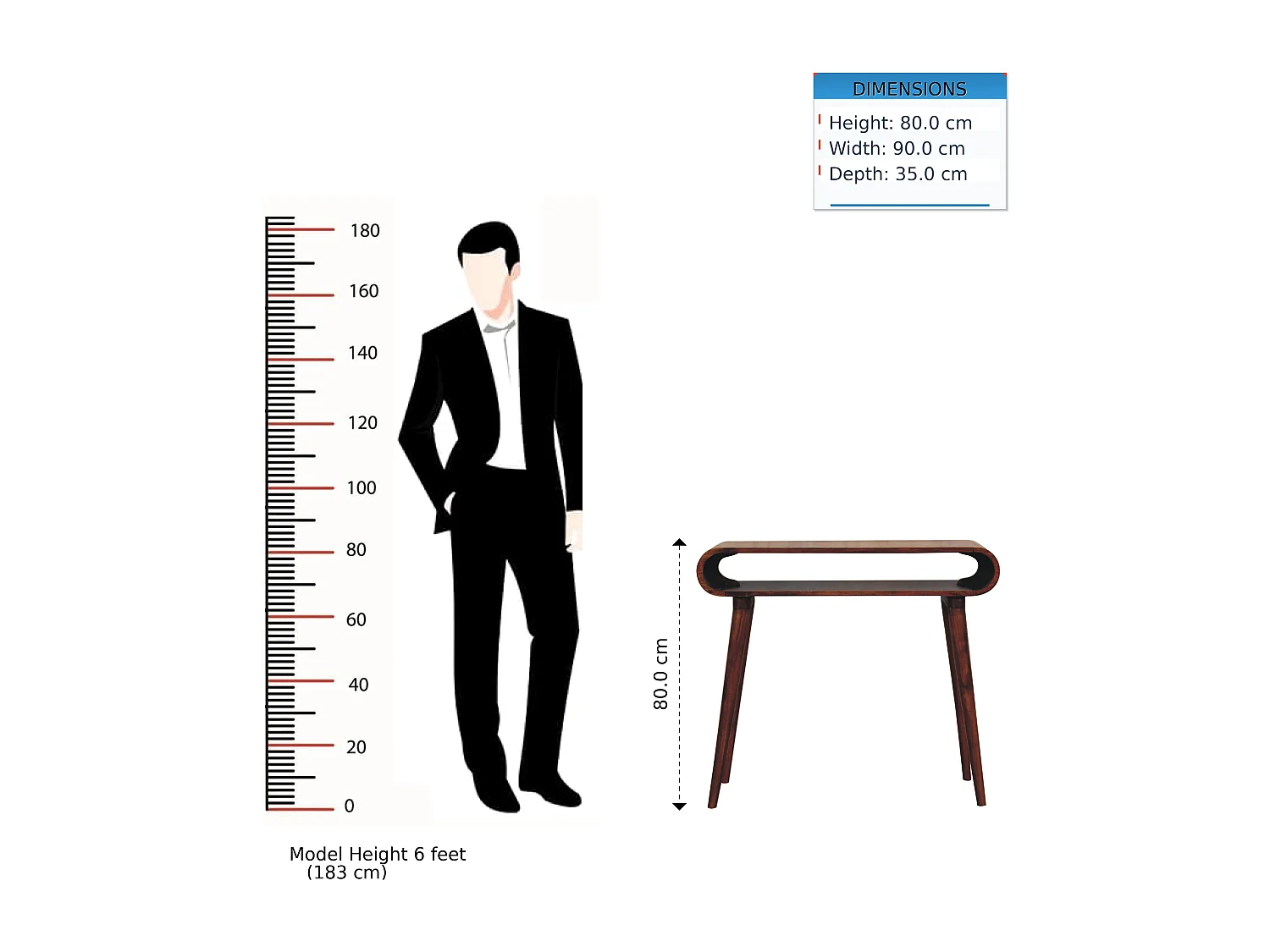 Konsole Amaya im nordischen Stil von Artisan Furniture, 1 offenes Fach, dunkelbraun