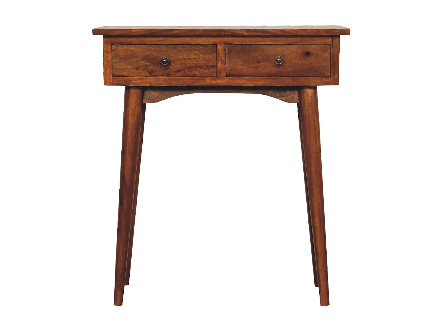 Artisan Furniture Mini Consola de Corredor em Castanho com 2 Gavetas, Armazenamento Compacto