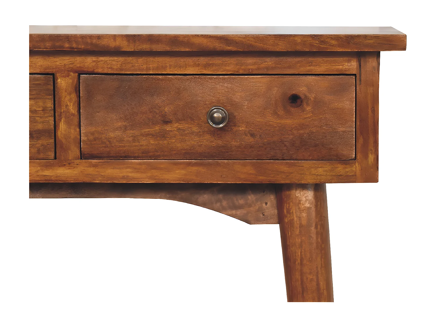 Artisan Furniture Mini Consola de Corredor em Castanho com 2 Gavetas, Armazenamento Compacto