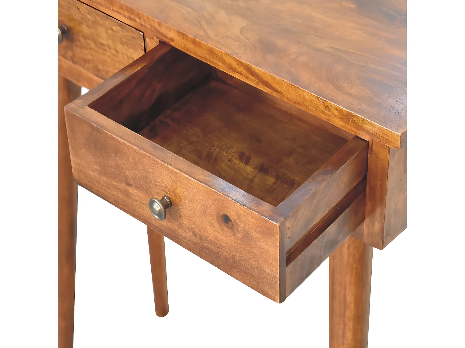 Artisan Furniture Mini Consola de Corredor em Castanho com 2 Gavetas, Armazenamento Compacto