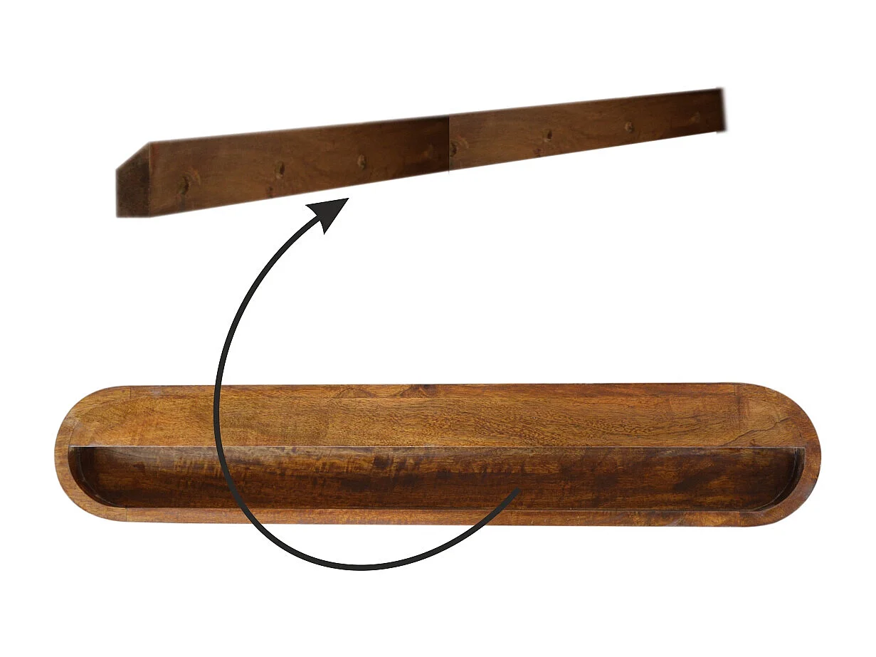 Schwebende Konsole London aus Kastanienholz von Artisan Furniture, 2 Schubladen, karamellbraun