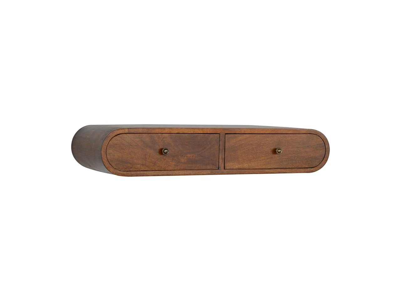 Console flottante London en châtaignier Artisan Furniture, 2 tiroirs, brun caramel