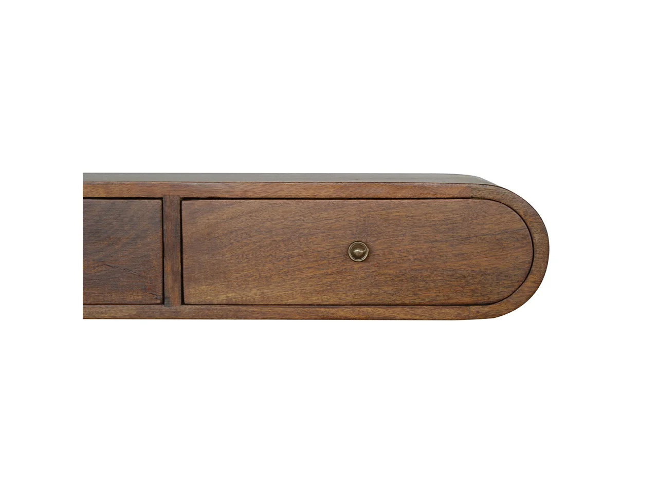 Console flottante London en châtaignier Artisan Furniture, 2 tiroirs, brun caramel