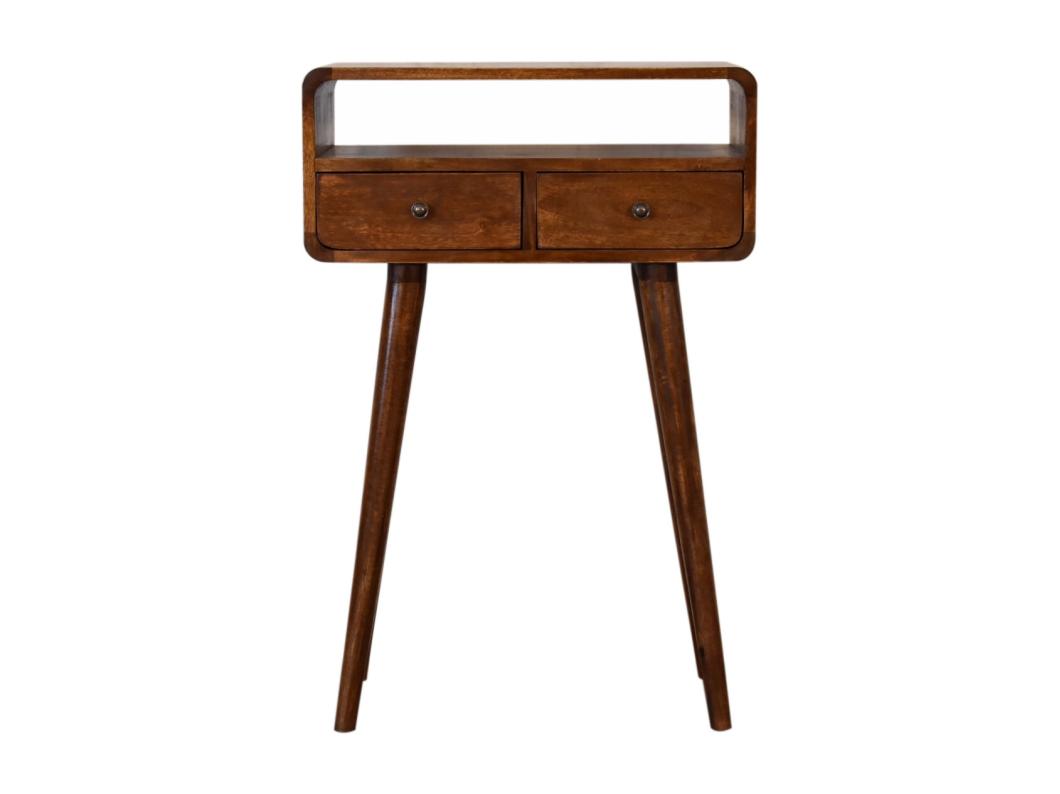 Artisan Furniture Massief Houten Mini Kastanje Console Tafel met Open Sleuf, Entree of Hal