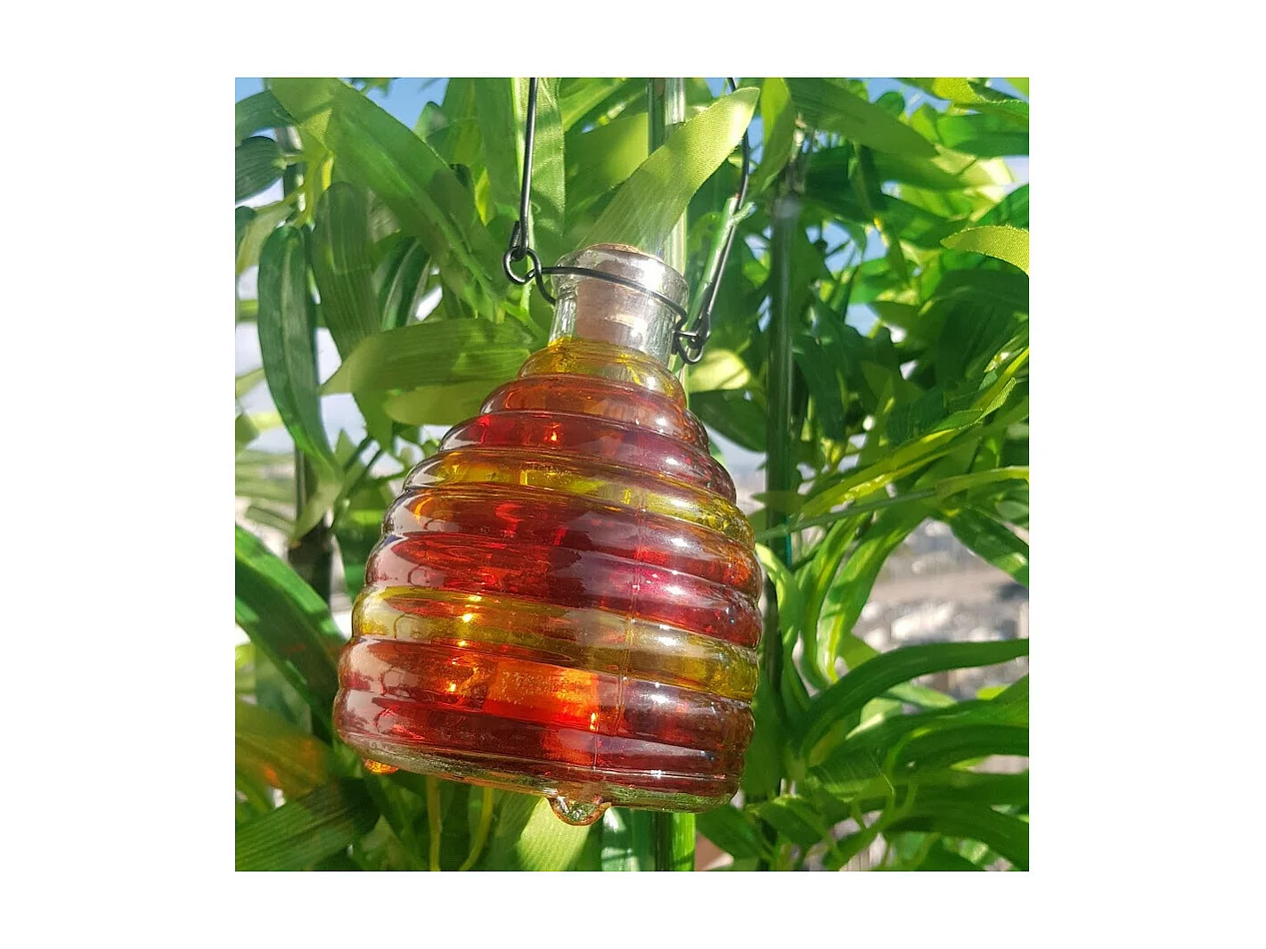 Lot de 2 pièges à guêpes en verre coloré