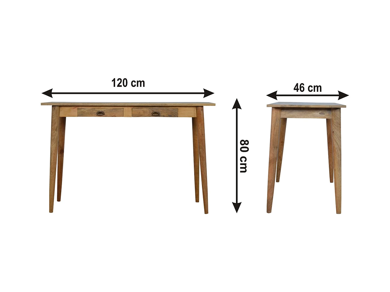 Artisan Furniture Dębowa biurko z 2 szufladami, nordycki styl