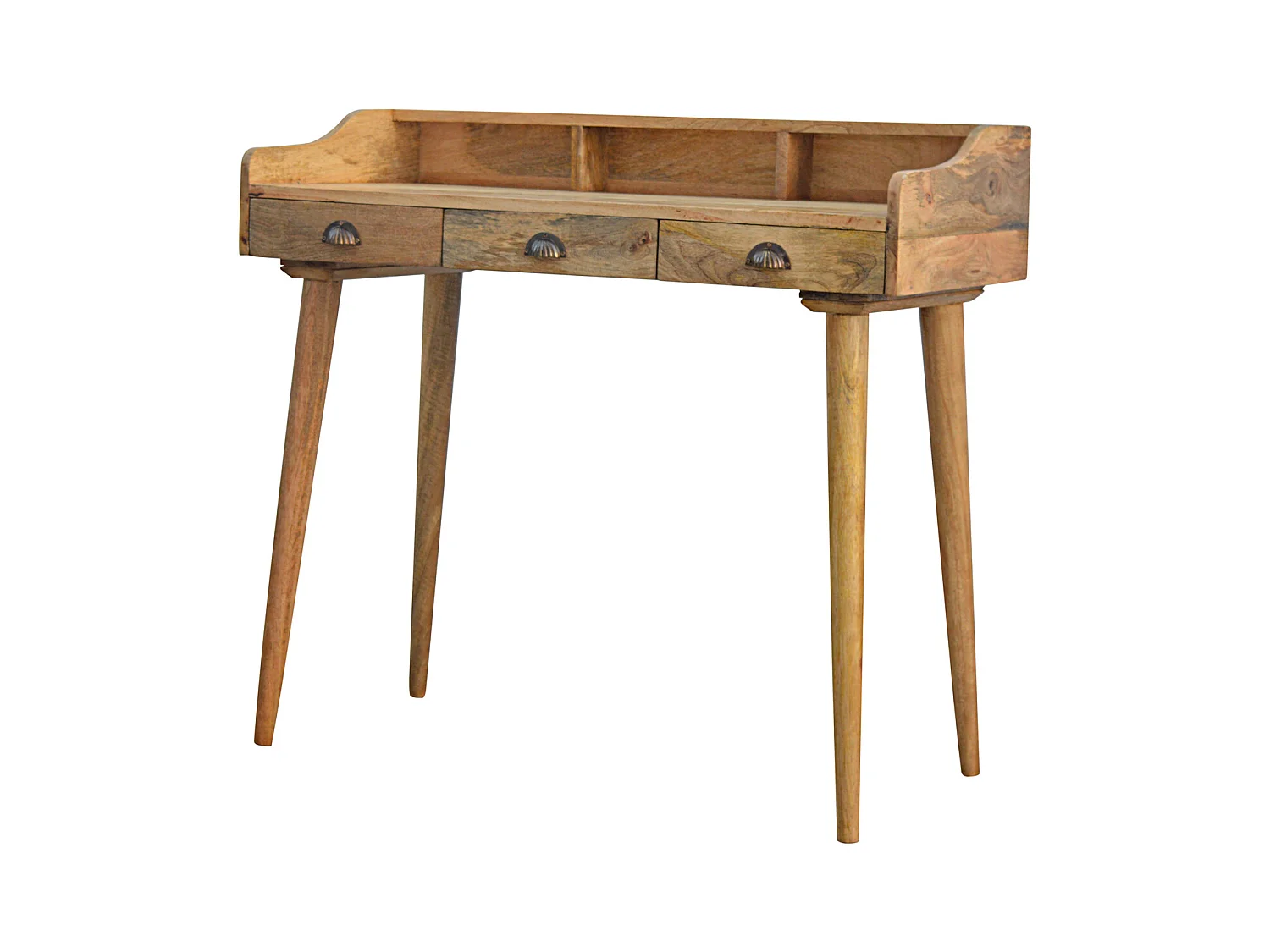 Bureau avec dos en coquille de galerie.