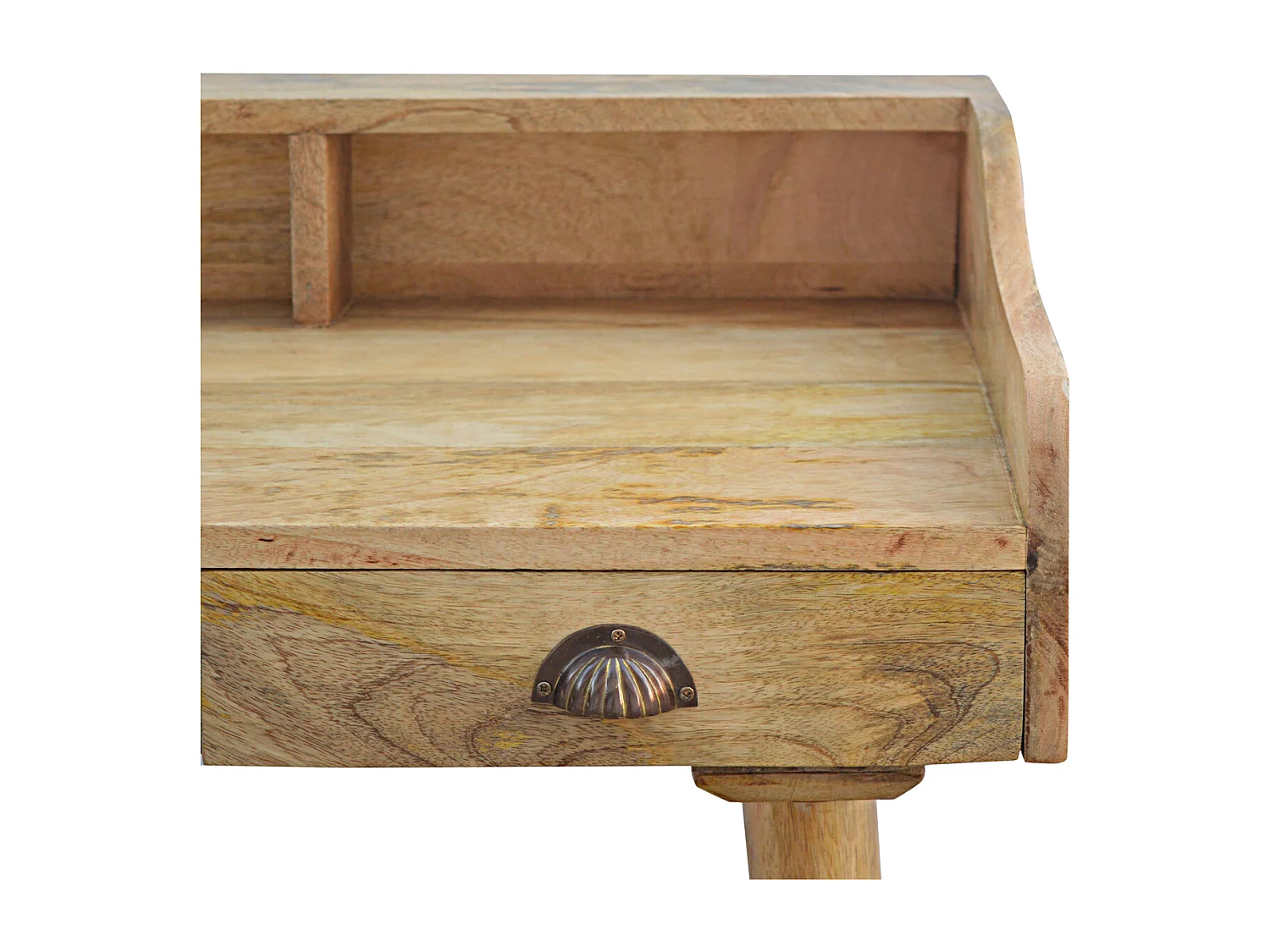 Bureau avec dos en coquille de galerie.