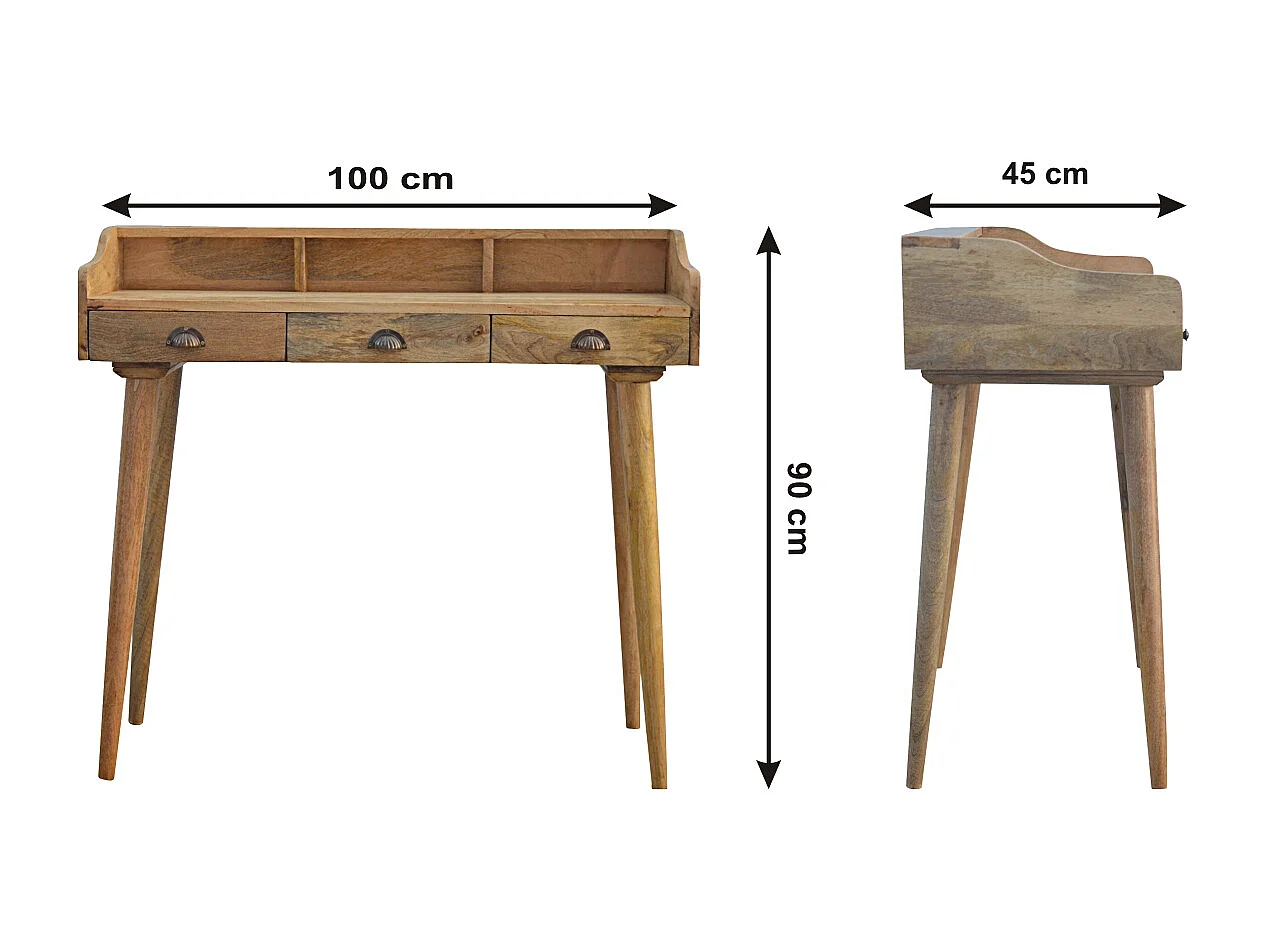 Bureau avec dos en coquille de galerie.