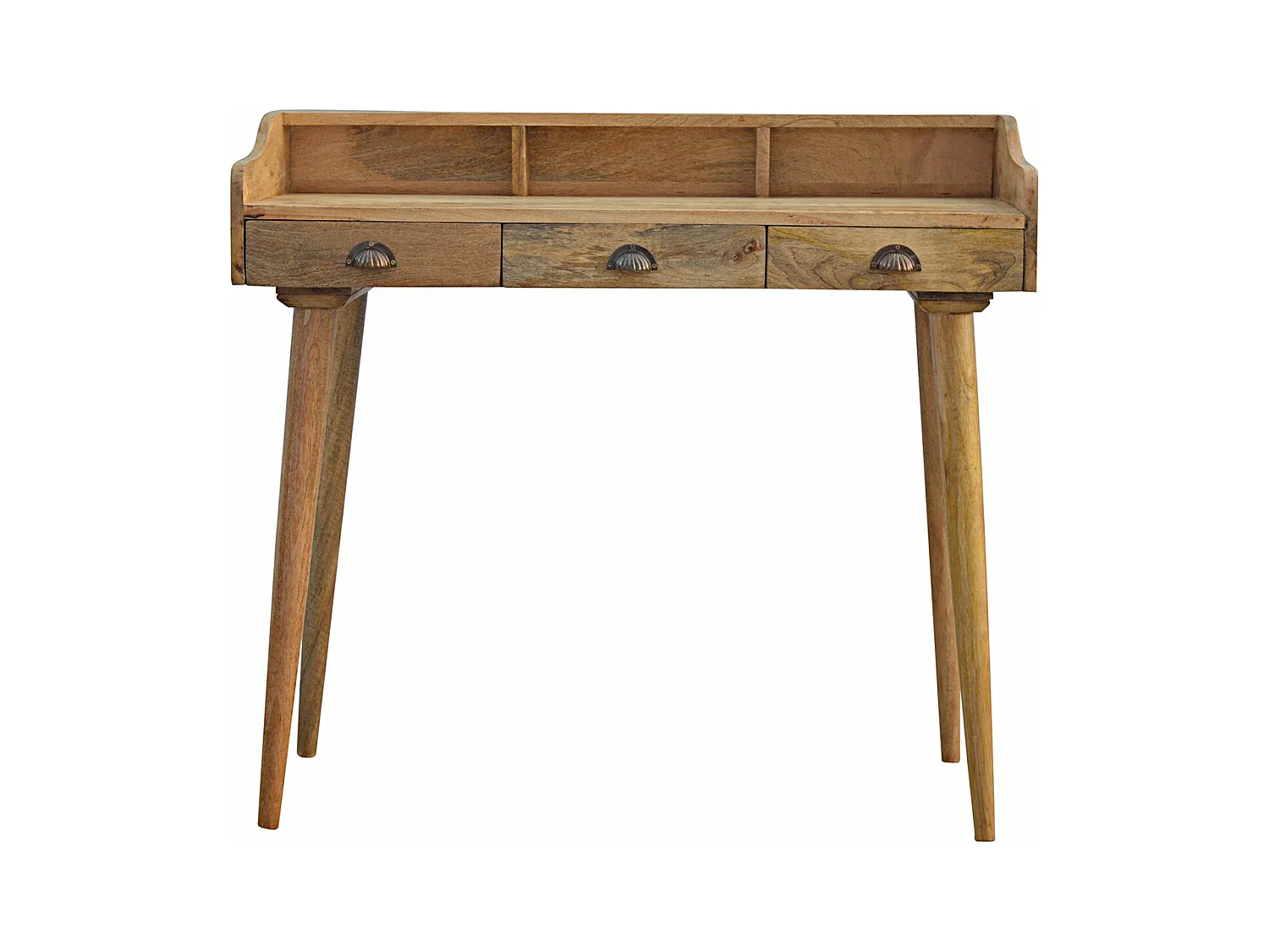 Bureau avec dos en coquille de galerie.