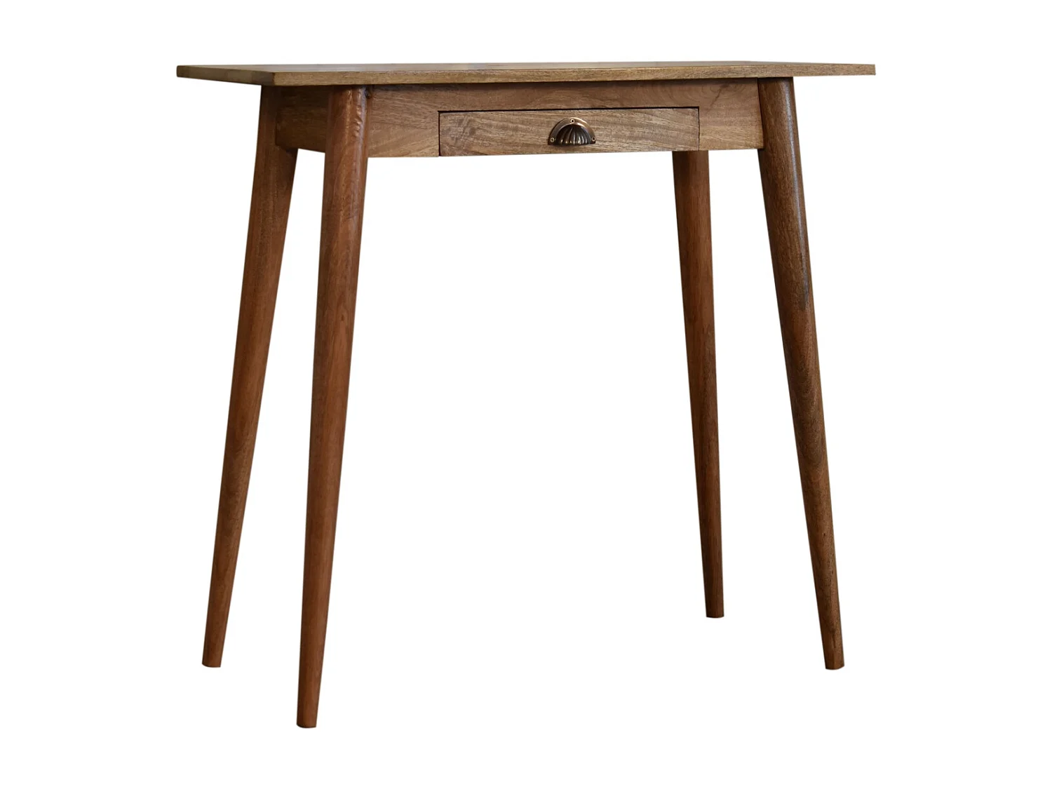 Artisan Furniture Massief Houten Mini Eiken-achtige Schrijftafel, Nordic Stijl, Compacte Werkplek