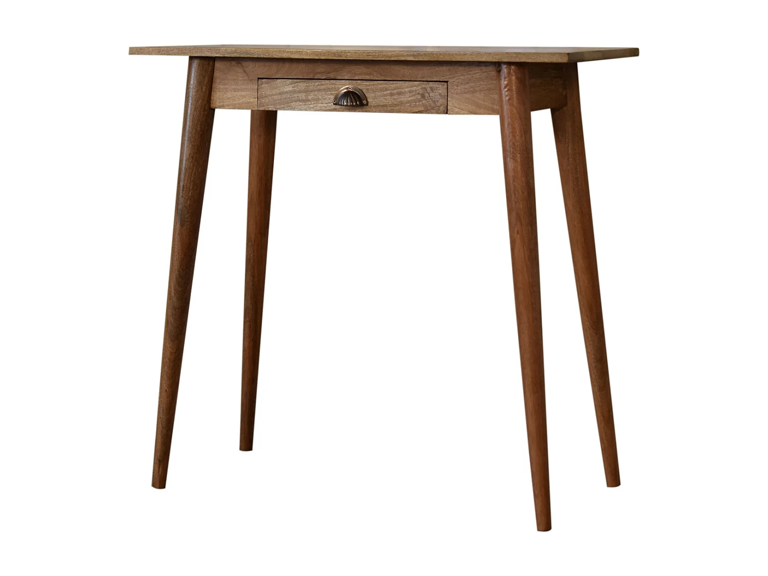 Artisan Furniture Massief Houten Mini Eiken-achtige Schrijftafel, Nordic Stijl, Compacte Werkplek