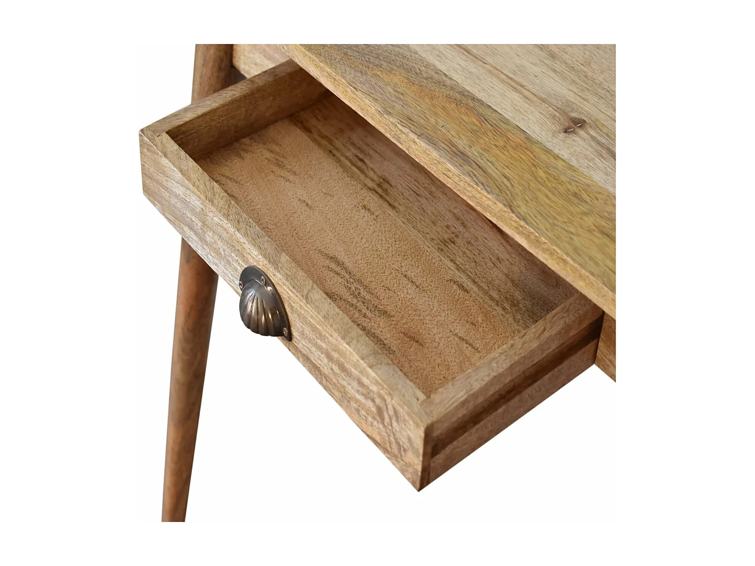 Artisan Furniture Massief Houten Mini Eiken-achtige Schrijftafel, Nordic Stijl, Compacte Werkplek