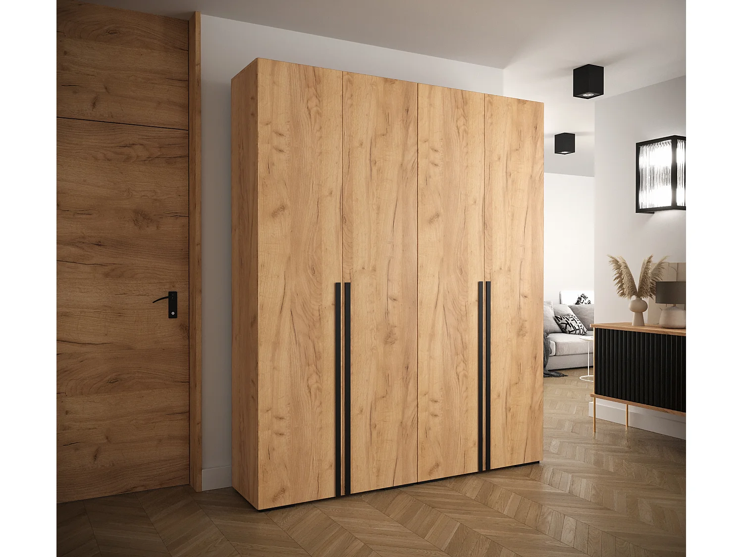 Armoire à portes battantes Manhattan 236,7/200/47 2 portes (craft gold)