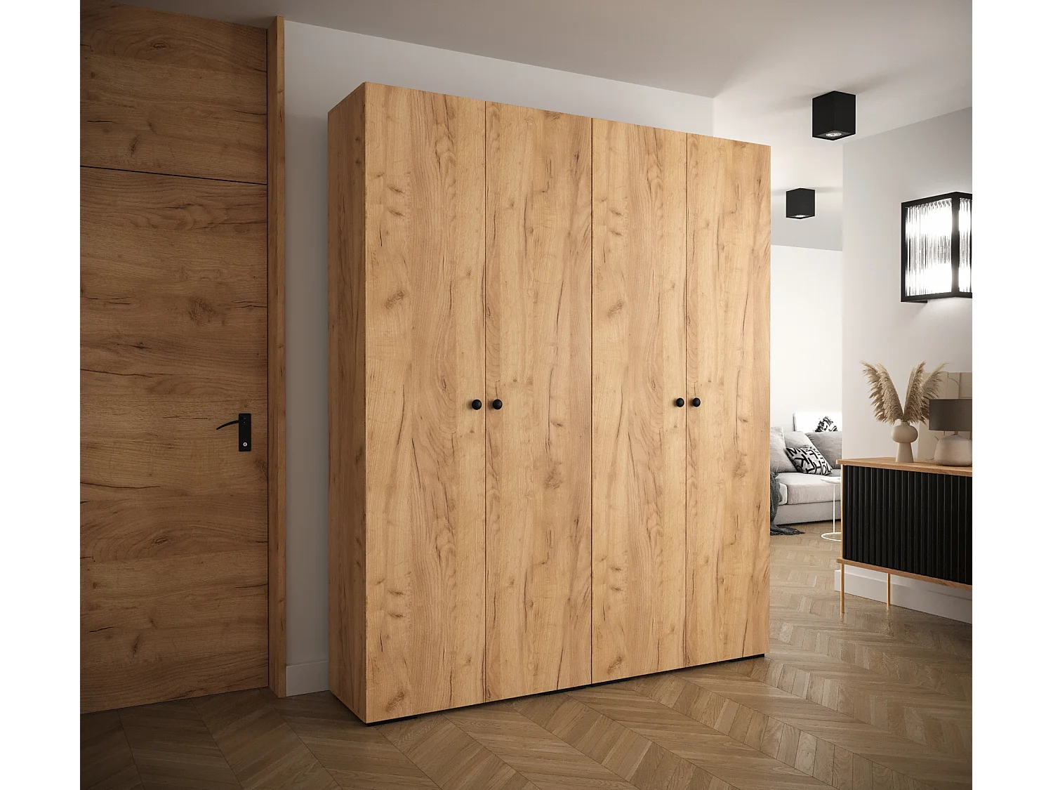 Armoire à portes battantes Manhattan 236,7/200/47 2 portes (craft gold)