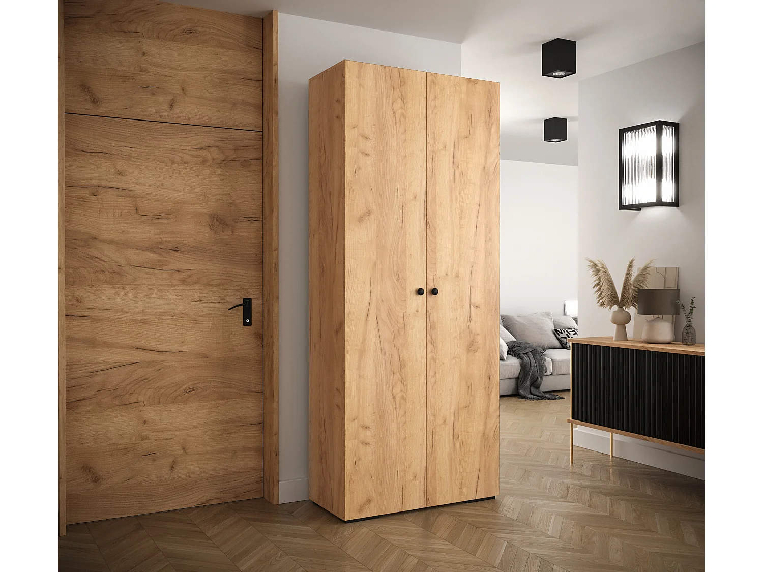 DREHTÜRENSCHRANK MANHATTAN 236,7/100/47 2-türig (Craft gold)