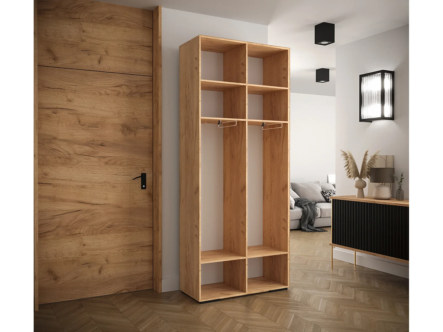 DREHTÜRENSCHRANK MANHATTAN 236,7/100/47 2-türig (Craft gold)