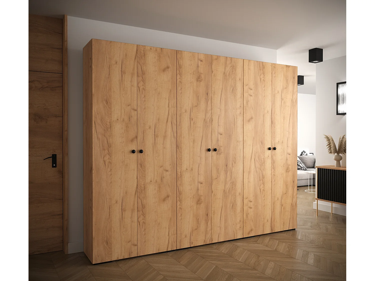 Armoire à portes battantes Manhattan 236,7/300/47 2 portes (craft gold)