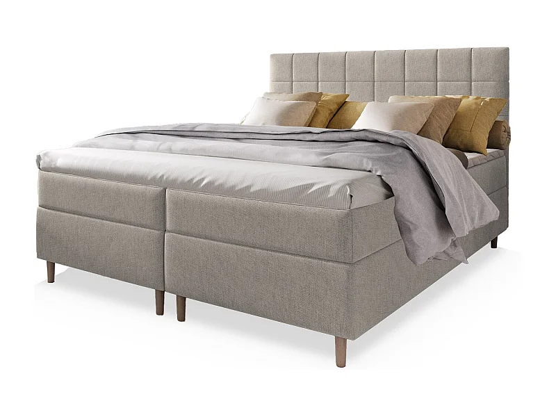 Boxspringbed IBIZA 180x200 cm Set met hoofdbord, bedbodem en matras, Beige