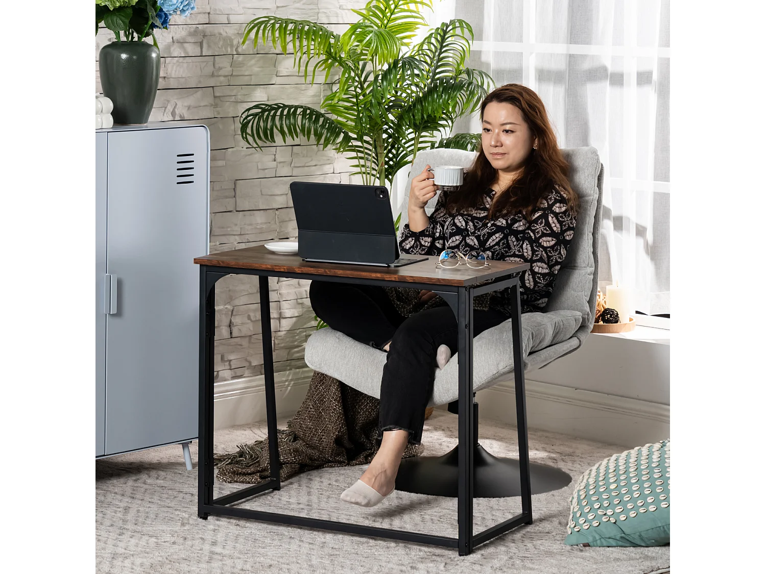 Chaise de bureau pivotant hauteur réglable sans accoudoirs en chenille,LAMBERYOFFICE