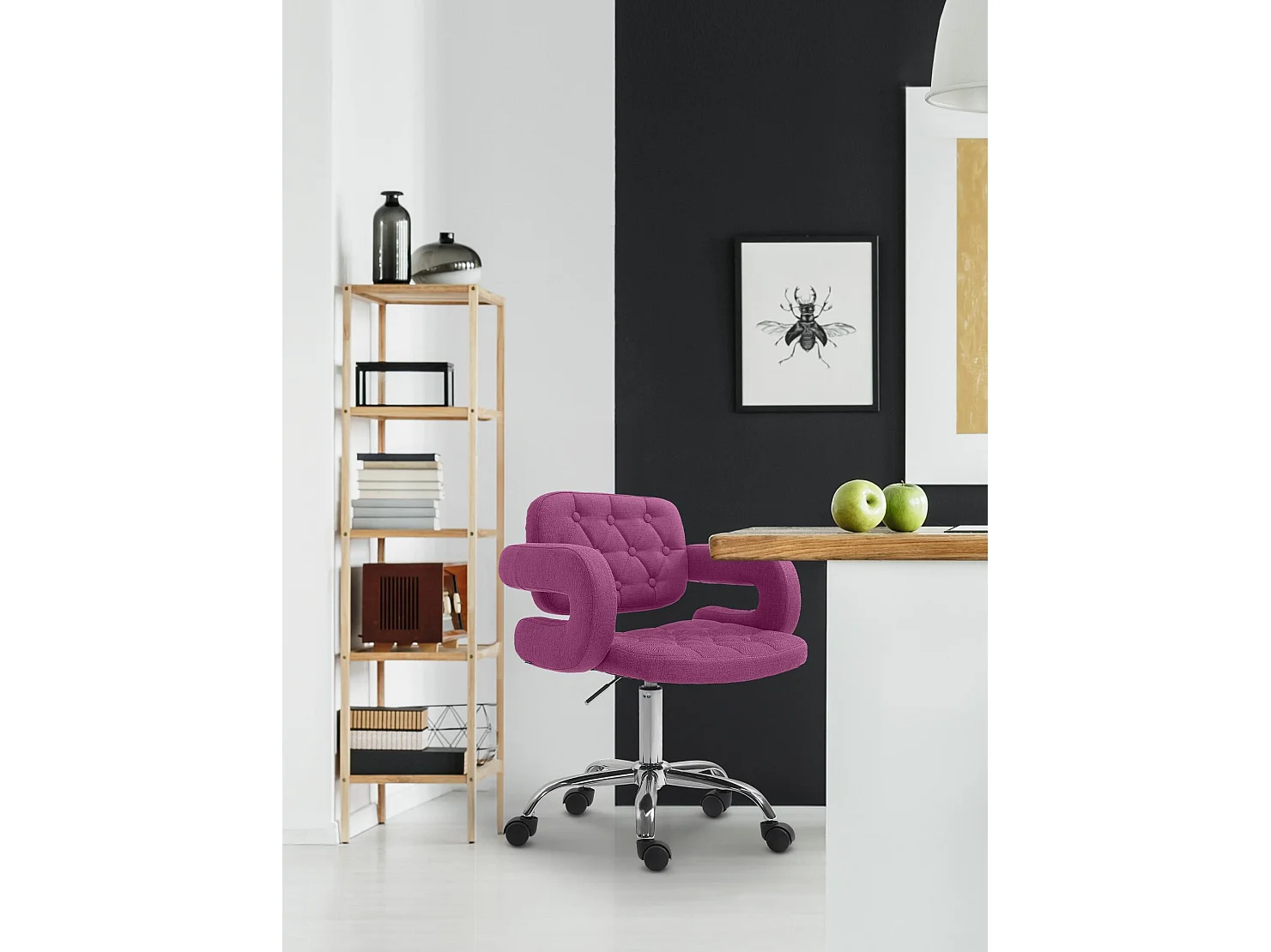 Bürostuhl - Stoff & Metall in Chromoptik - lila - Dublin