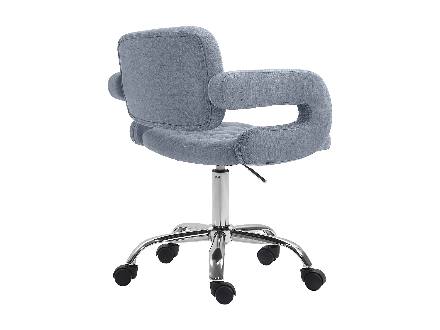 Bürostuhl - Stoff & Metall in Chromoptik - blau - Dublin