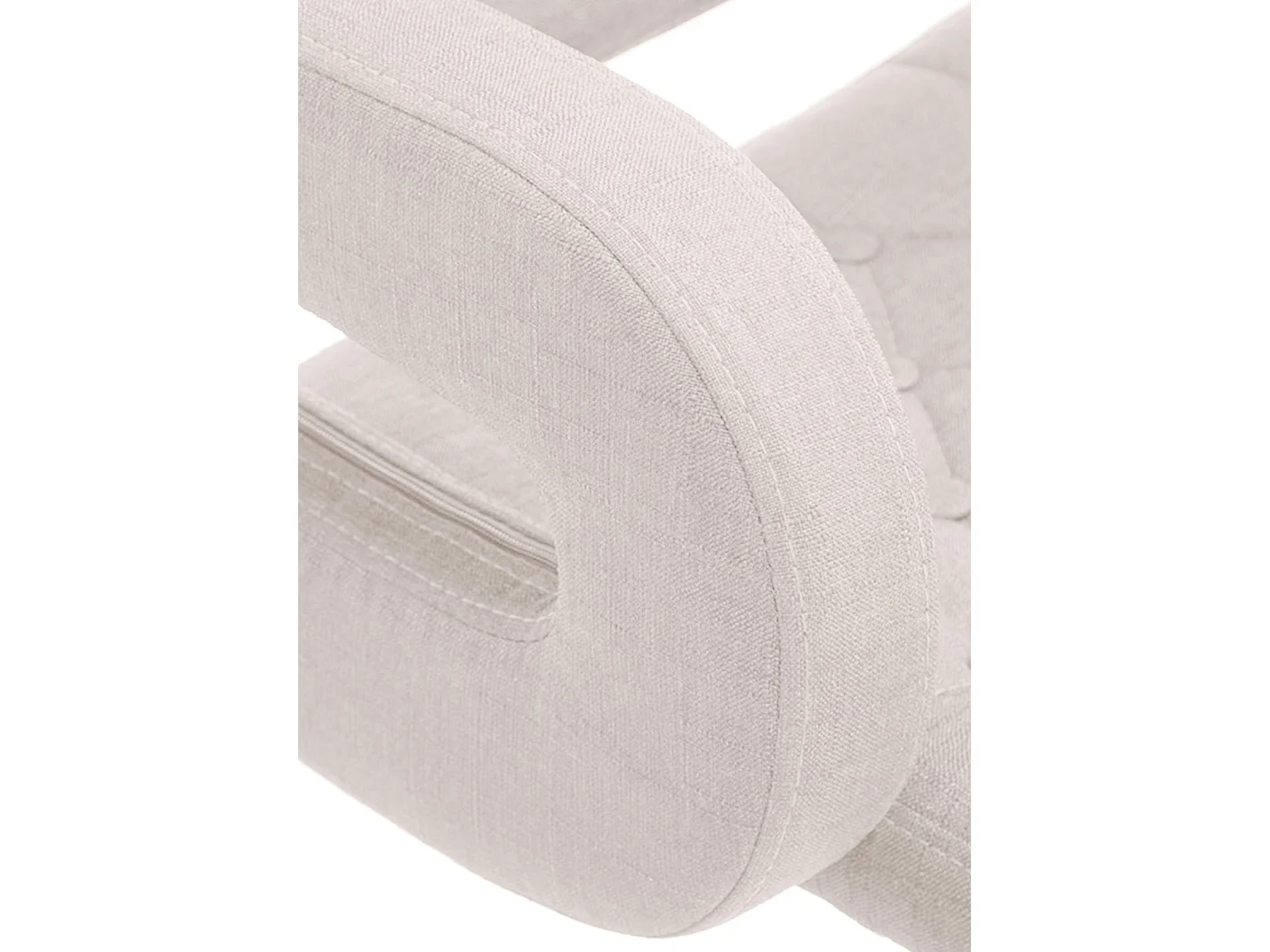 Bürostuhl - Stoff & Metall in Chromoptik - creme - Dublin