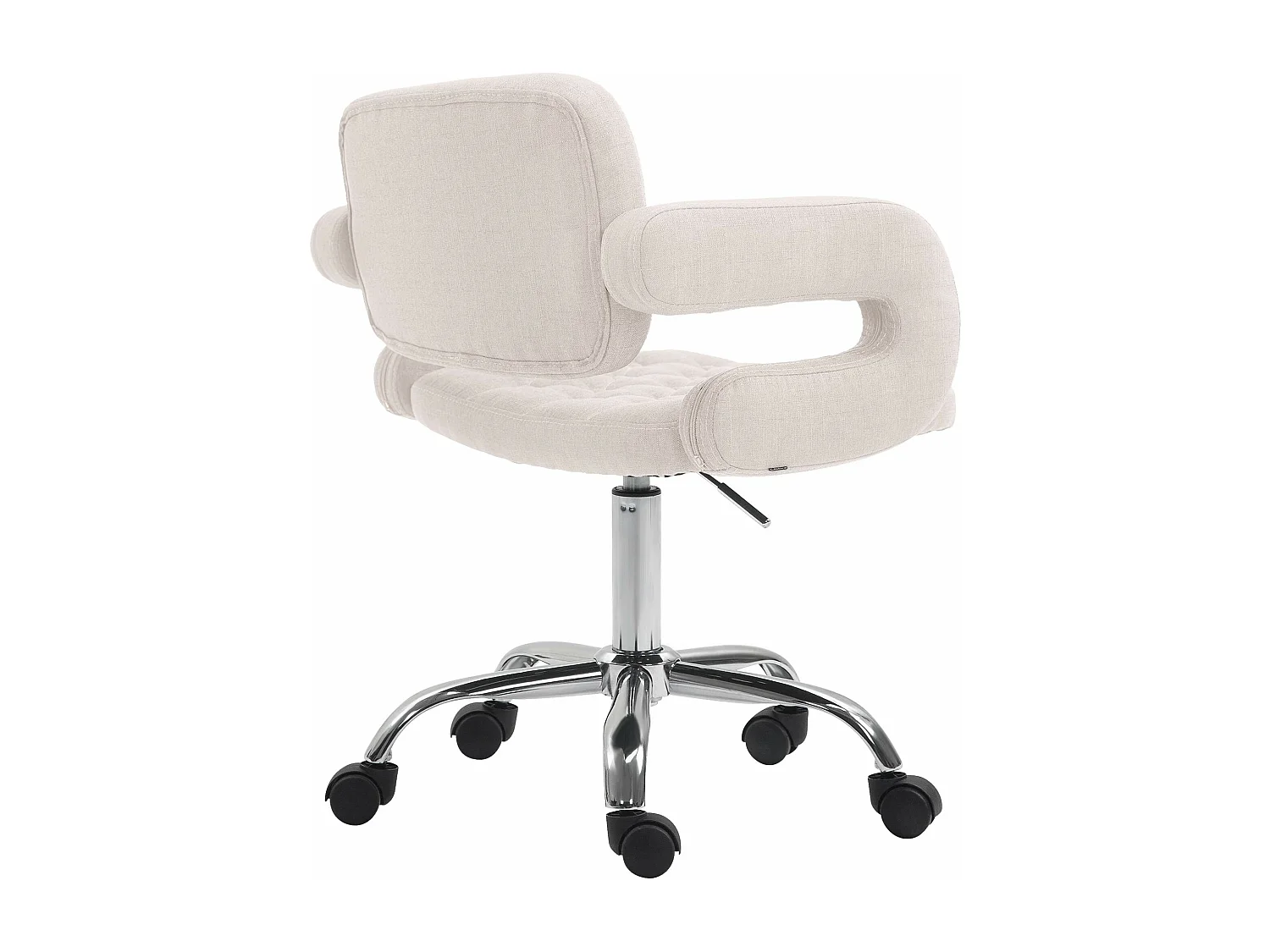 Bürostuhl - Stoff & Metall in Chromoptik - creme - Dublin