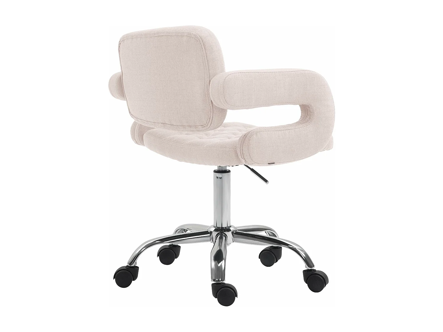 Chaise de bureau - Tissu & Métal chromé - Beige - Dublin