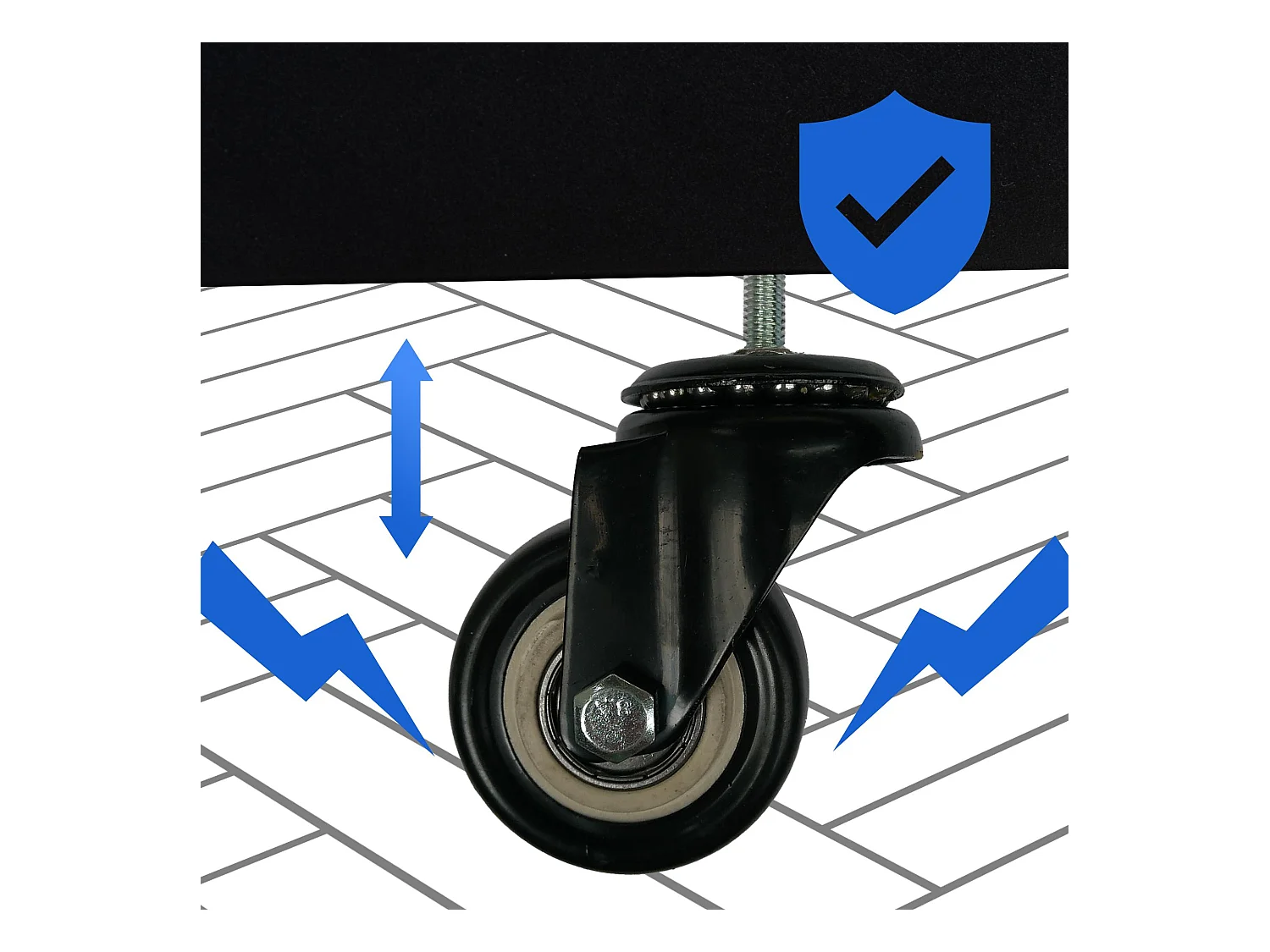 Etagère bois de cheminée - Métal - 25x40x100 cm - Noir - Keri