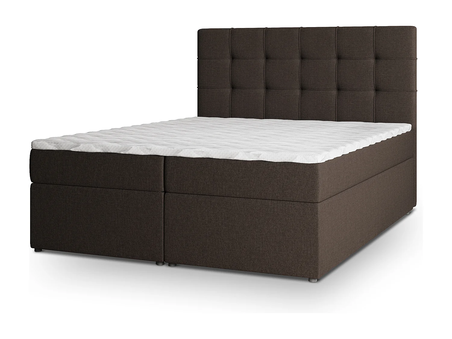Boxspringbed PALMA 180x200 cm Set met hoofdbord, bedbodem en matras, Bruin
