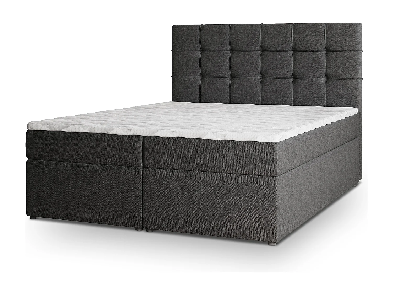 Boxspringbed PALMA 140x200 cm Set met hoofdbord, bedbodem en matras, Grijs