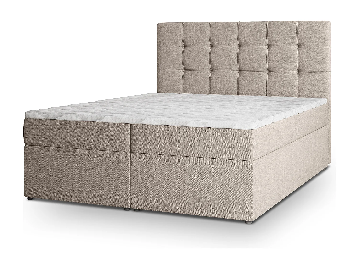 Boxspringbed PALMA 160x200 cm Set met hoofdbord, bedbodem en matras, Beige