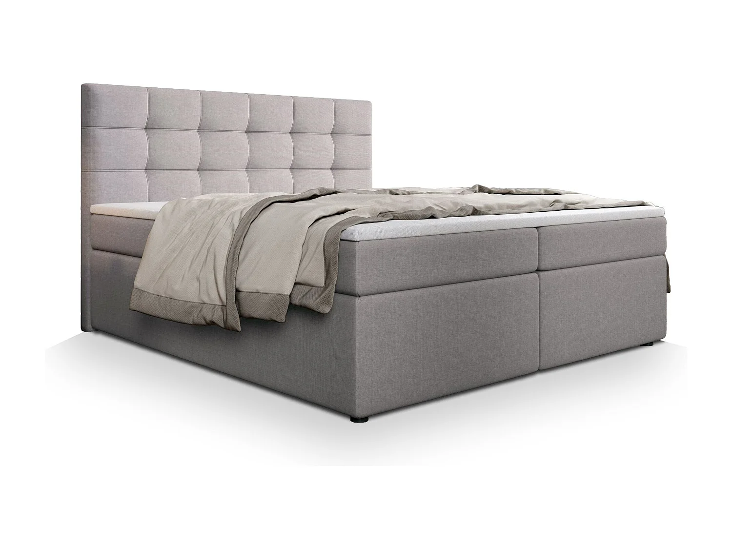 Boxspringbed PALMA 140x200 cm Set met hoofdbord, bedbodem en matras, Beige