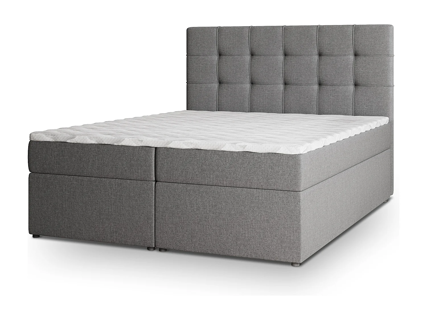 Boxspringbed PALMA 180x200 cm Set met hoofdbord, bedbodem en matras, Lichtgrijs