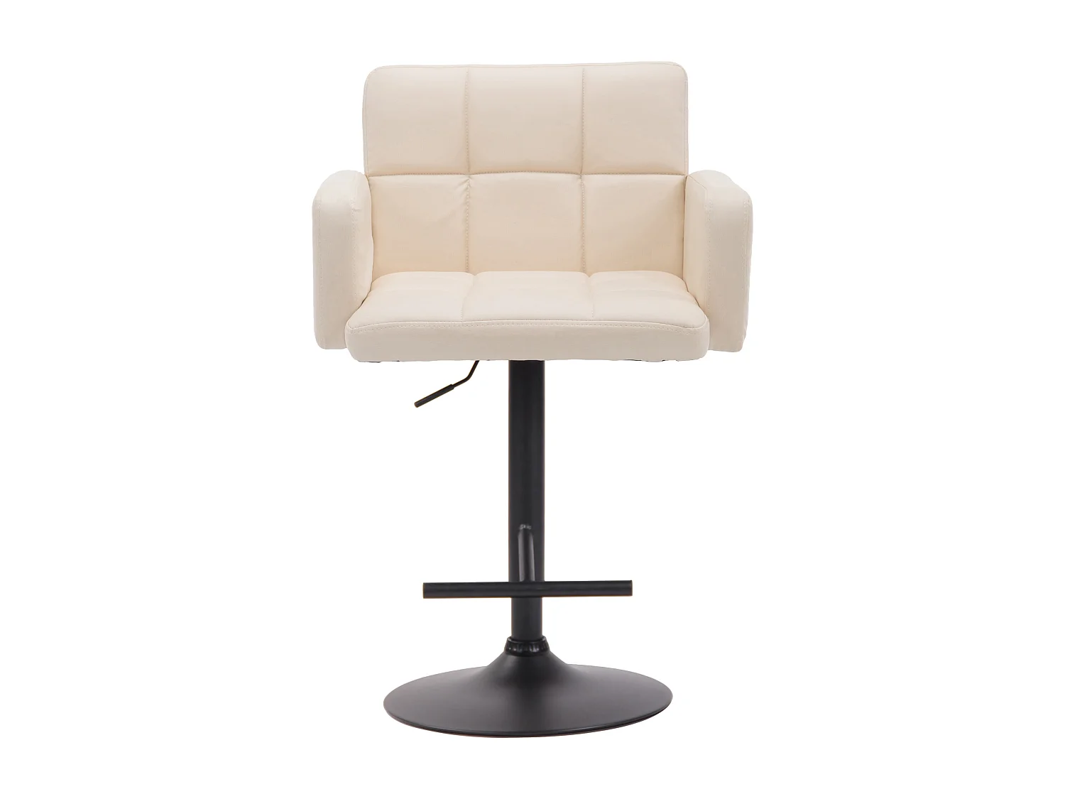 Tabouret de bar - Similicuir & Noir - Crème - Los Angeles