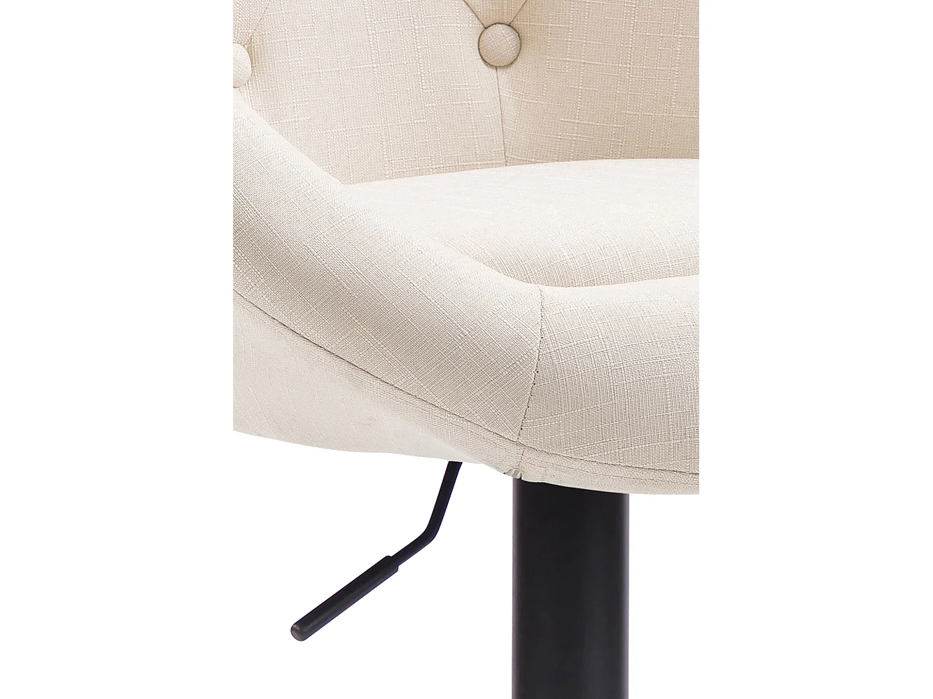 Tabouret de bar - Tissu & Métal - Crème - London