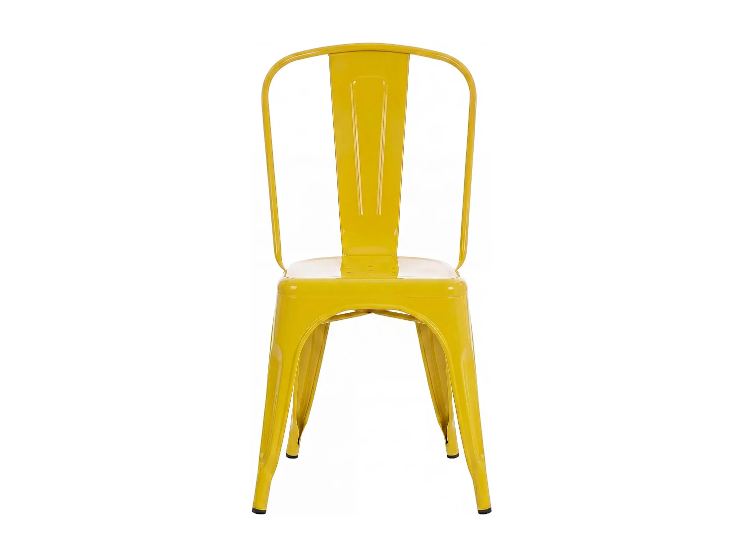 Lot de 4  Chaise de bistrot - Métal & Nature - Jaune - Benedikt