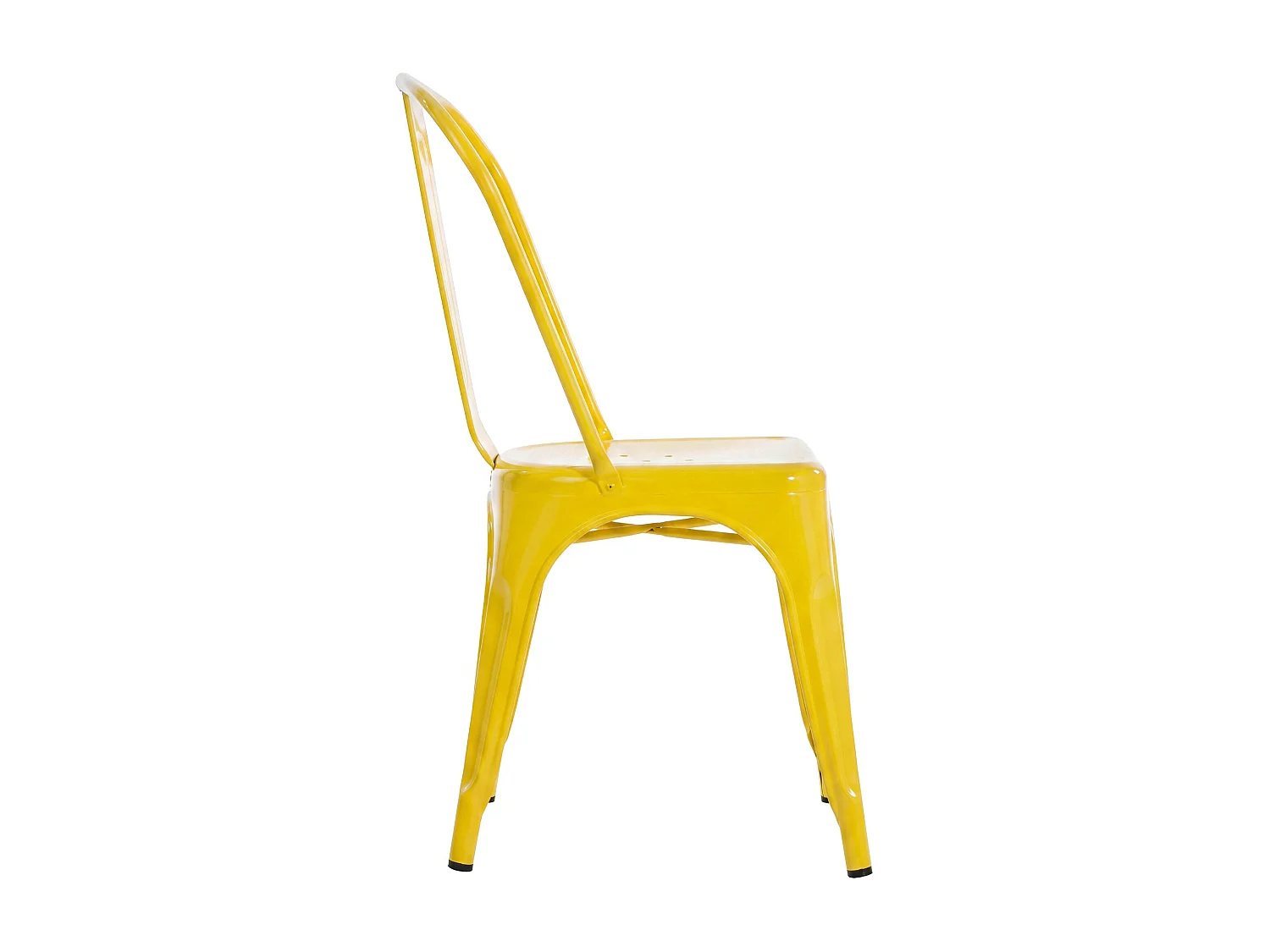 Lot de 4  Chaise de bistrot - Métal & Nature - Jaune - Benedikt