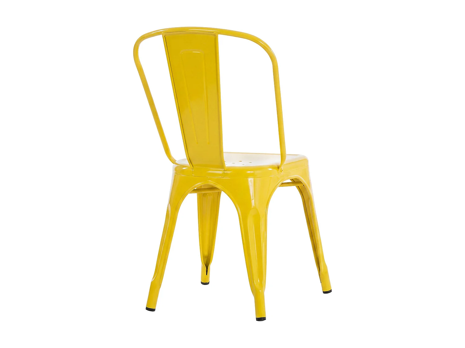 Lot de 4  Chaise de bistrot - Métal & Nature - Jaune - Benedikt