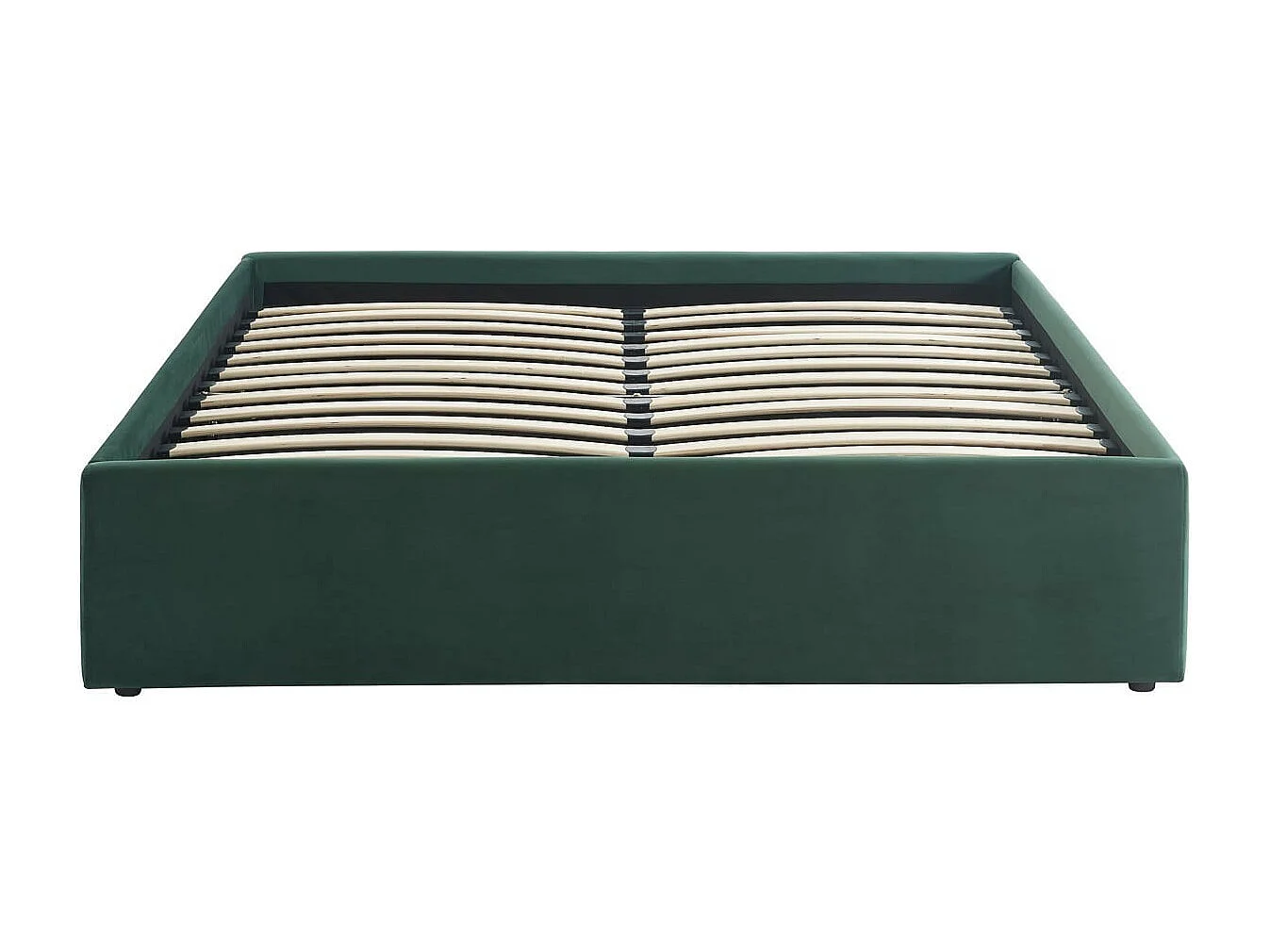Ensemble lit coffre 140x190 en velours vert Handy + Matelas Hybride à ressorts ensachés et mémoire de forme - Spring Elite