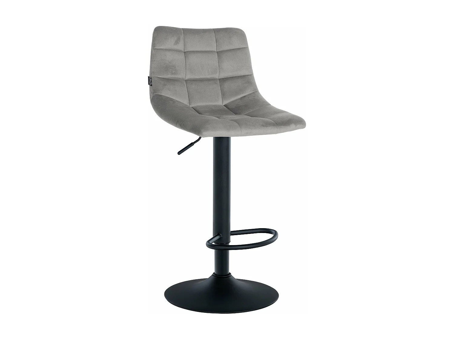 Tabouret de bar - Velours & Métal - Gris - Jerry
