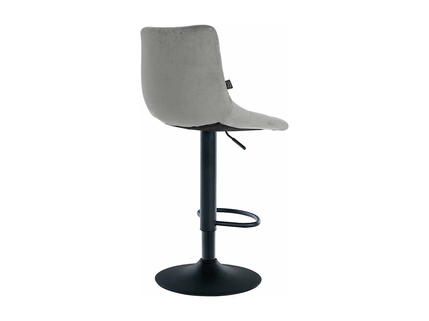 Tabouret de bar - Velours & Métal - Gris - Jerry