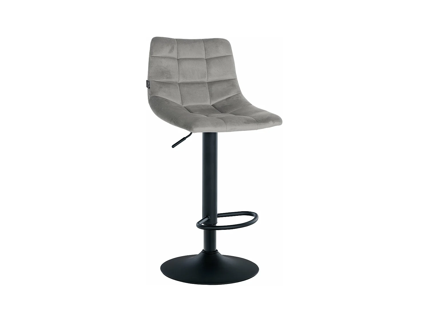 Tabouret de bar - Velours & Métal - Gris - Jerry