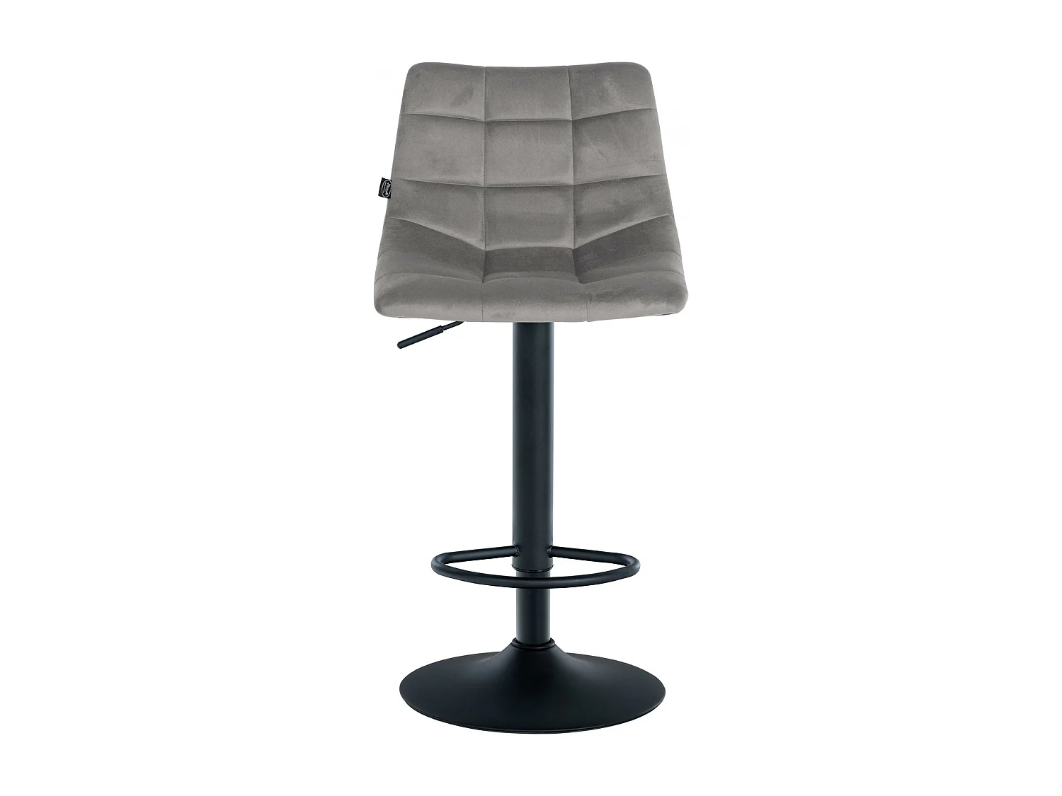 Tabouret de bar - Velours & Métal - Gris - Jerry